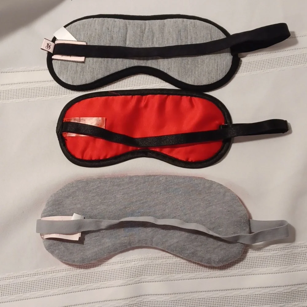 NWOT Victoria's Secret Red Satin  and Pink Sleep Mask Set